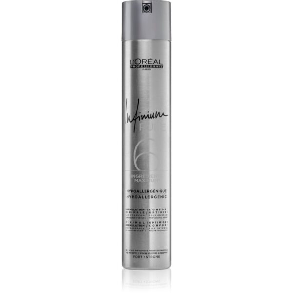 L’Oréal Professionnel Infinium Pure Spray de păr hipoalergenic fixare puternică fără parfum 500 ml-ro