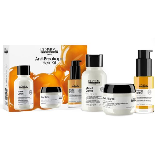 L’Oréal Professionnel Serie Expert Metal Detox set cadou pentru par vopsit si deteriorat-Țena