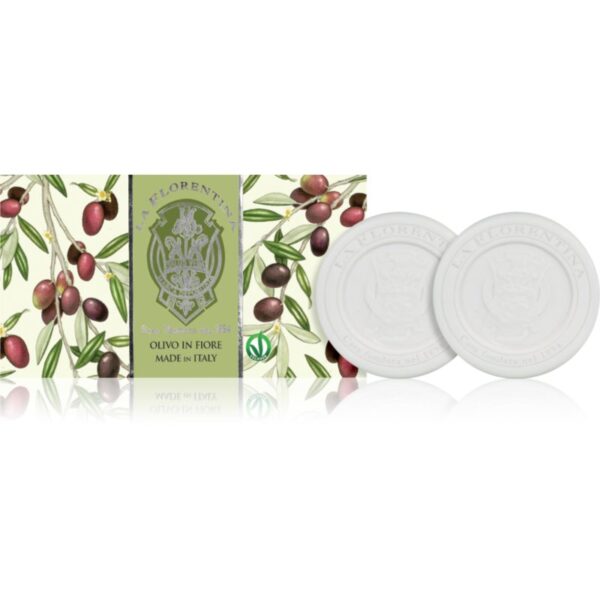 La Florentina Olive Flowers Sculpted Soap Sapun natural Olive Leaf Extract 2x115 g-ro
