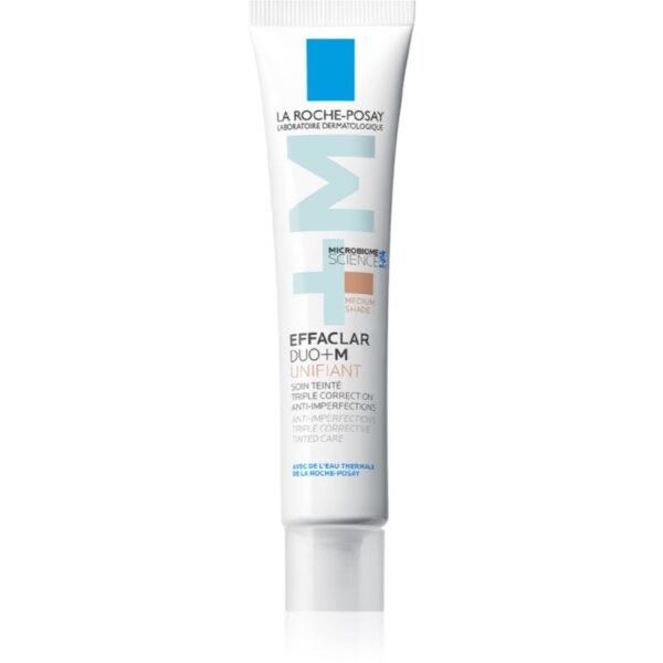 La Roche-Posay Effaclar DUO+M Unifiant crema tonica iluminatoare cu efect de hidratare culoare Medium 40 ml-Țena