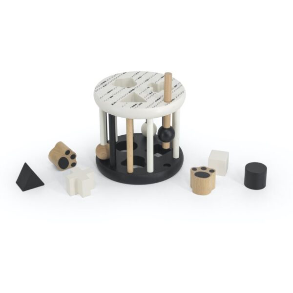 Label Label Shape Sorting Wheel jucărie interactivă cu piese care se pot insera Black and White 1 buc-ro