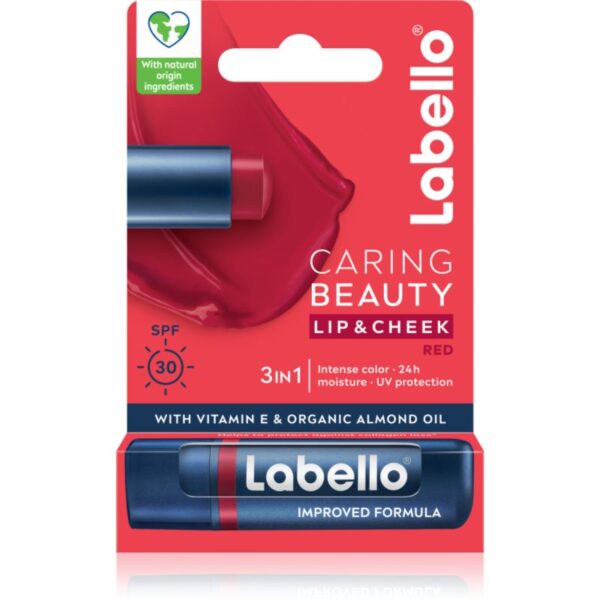 Labello Caring Beauty balsam de buze tonifiant culoare Red 4.8 g-ro