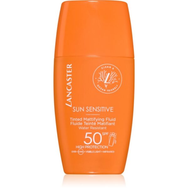 Lancaster Sun Sensitive Tinted Mattifying Fluid emulsie mata rezistent la apa SPF 50 30 ml-Țena