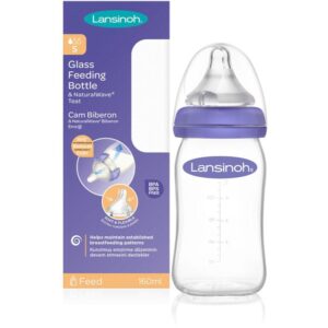 Lansinoh NaturalWave Glass biberon pentru sugari Slow 160 ml-ro