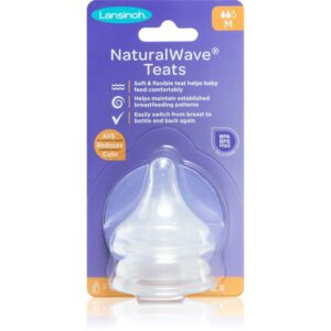 Lansinoh NaturalWave tetină pentru biberon Medium 2 buc-Țena