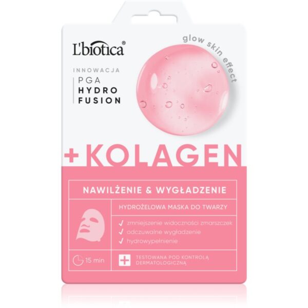 L’biotica PGA Hydro Fusion + Collagen mască intensă cu hidrogel cu efect de netezire 1 buc-ro