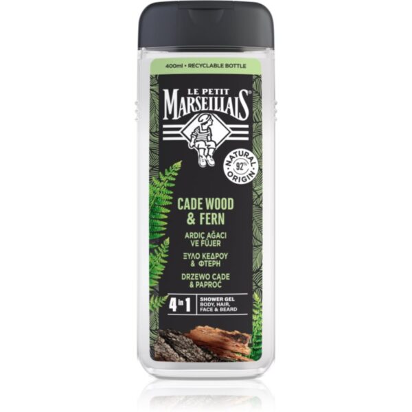 Le Petit Marseillais Cade Wood & Fern gel de duș 4 in 1 pentru bărbați 400 ml-ro