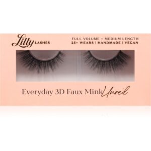 Lilly Lashes Everyday 3D Faux Mink gene false tip Unveil 1 pereche-ro