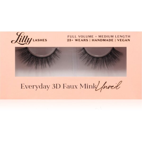 Lilly Lashes Everyday 3D Faux Mink gene false tip Unveil 1 pereche-ro