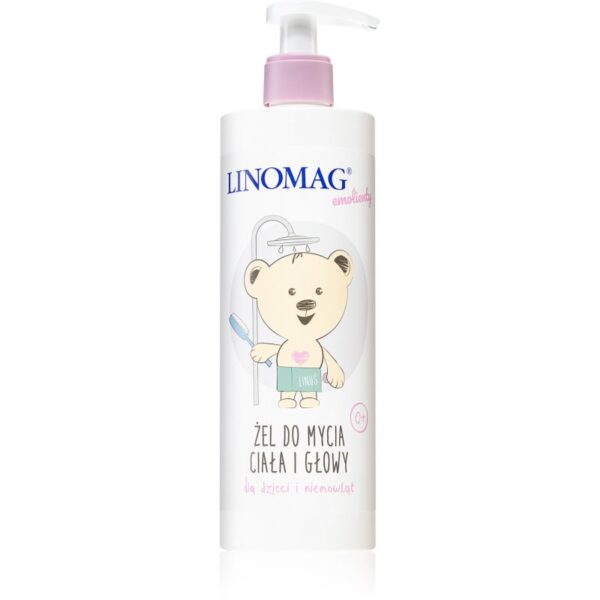Linomag Emolienty Shampoo & Shower Gel 2 in 1 gel de dus si sampon pentru nou-nascuti si copii 400 ml-Țena