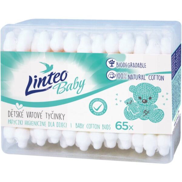Linteo Baby bețișoare din bumbac pentru copii 65 buc-ro