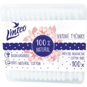 Linteo Natural bețișoare din bumbac cutie 100 buc-ro