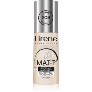 Lirene City Matt Make-up lichid matifiant cu efect de netezire culoare 208 Toffee 30 ml-Țena