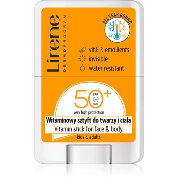 Lirene Vitamin Stick For Face&Body Tratament local pentru protectie solara pentru fata si corp SPF 50 15 g-ro
