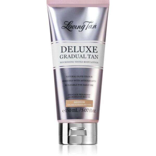 Loving Tan Deluxe Gradual Tan lotiune de corp hranitoare pentru a scoate in evidenta bronzul culoare Medium 150 ml-Țena