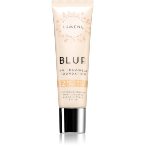 Lumene Blur 16h Longwear machiaj persistent SPF 15 culoare 2 Soft Honey 30 ml-Țena