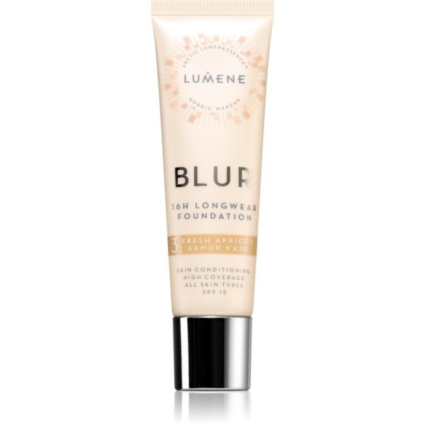 Lumene Blur 16h Longwear machiaj persistent SPF 15 culoare 3 Fresh Apricot 30 ml-Țena