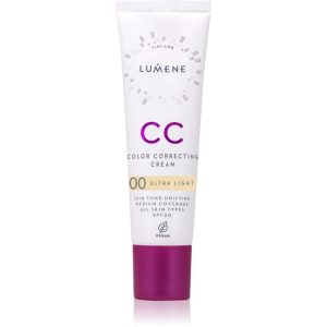 Lumene CC Color Correcting Cream Crema CC pentru un ten uniform SPF 20 culoare 00 Ultra Light 30 ml-Țena