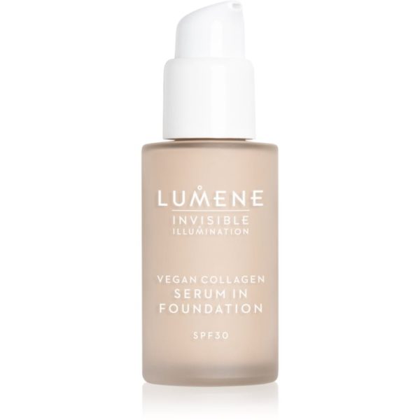 Lumene Invisible Illumination Vegan Collagen Serum in Foundation make-up cu textura usoara cu efect de nutritiv SPF 30 0.5 30 ml-ro