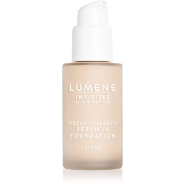 Lumene Invisible Illumination Vegan Collagen Serum in Foundation make-up cu textura usoara cu efect de nutritiv SPF 30 00 30 ml-ro