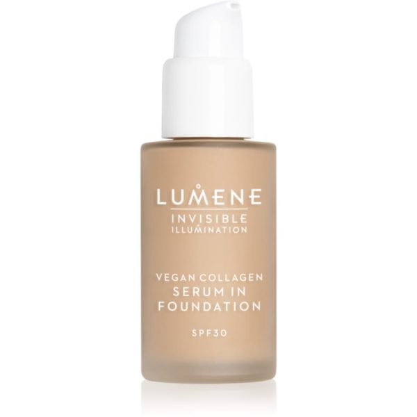 Lumene Invisible Illumination Vegan Collagen Serum in Foundation make-up cu textura usoara cu efect de nutritiv SPF 30 4 30 ml-ro