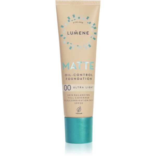 Lumene Matte Oil-Control machiaj cu efect matifiant SPF 20 culoare 00 Ultra Light 30 ml-Țena