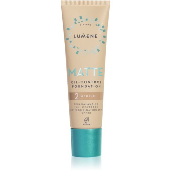 Lumene Matte Oil-Control machiaj cu efect matifiant SPF 20 culoare 2 Soft Honey / Medium 30 ml-Țena