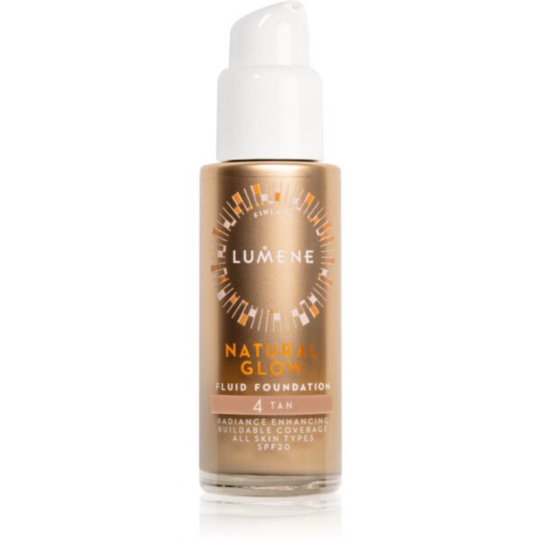 Lumene Natural Glow machiaj de stralucire pentru un look natural SPF 20 culoare 4 Tan 30 ml-Țena