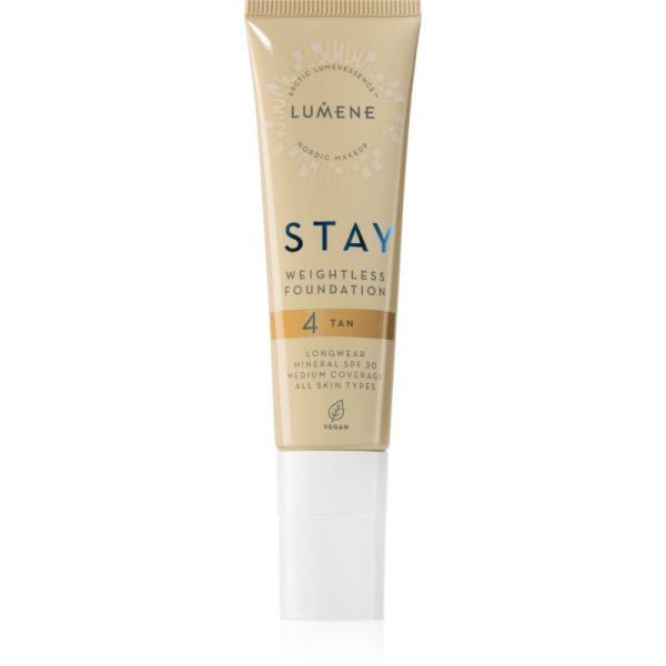 Lumene Stay Weightless machiaj lichid cu un finisaj mat SPF 30 culoare 4 Tan 30 ml-Țena