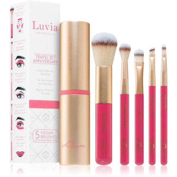 Luvia Cosmetics Prime Vegan Anniversary set de pensule cu husă calatorii-Țena