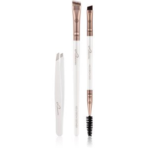 Luvia Cosmetics Prime Vegan Brow Kit set pentru aranjarea sprâncenelor Pearl White / Metallic Coffee Brown-ro
