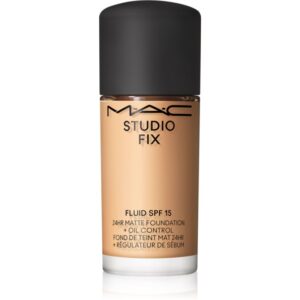 MAC Cosmetics Mini Studio Fix Fluid SPF 15 24HR Matte Foundation + Oil Control machiaj cu efect matifiant SPF 15 culoare NC25 15 ml-Țena
