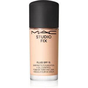 MAC Cosmetics Mini Studio Fix Fluid SPF 15 24HR Matte Foundation + Oil Control machiaj cu efect matifiant SPF 15 culoare NW10 15 ml-Țena