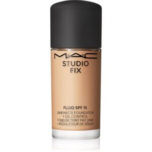 MAC Cosmetics Mini Studio Fix Fluid SPF 15 24HR Matte Foundation + Oil Control machiaj cu efect matifiant SPF 15 culoare NW15 15 ml-Țena