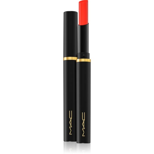 MAC Cosmetics Powder Kiss Velvet Blur Slim Stick ruj buze mat hidratant culoare Devoted to Danger 2 g-Țena