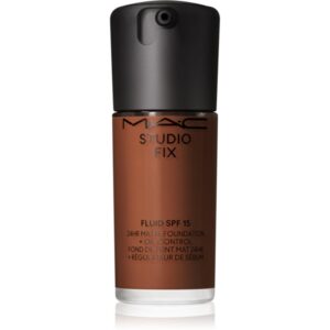 MAC Cosmetics Studio Fix Fluid SPF 15 24HR Matte Foundation + Oil Control machiaj cu efect matifiant SPF 15 culoare NC63 30 ml-ro