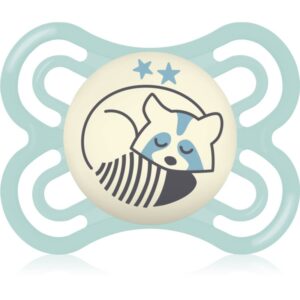 MAM Perfect Night 0+ months suzetă pentru noapte Turquoise Raccoon 1 buc-ro