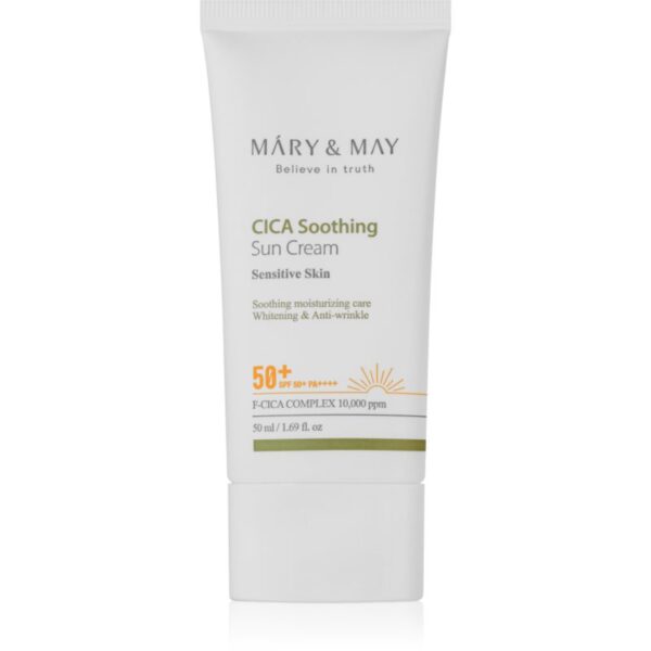 MARY & MAY Cica Soothing Crema protectiva si calmanta SPF 50+ 50 ml-Țena