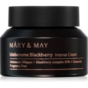 MARY & MAY Idebenone + Blackberry Complex Intensive Total Care Cream crema hidratanta cu efect iluminator cu efect antirid 70 g-ro