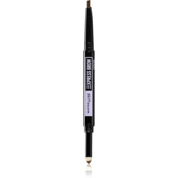 MAYBELLINE NEW YORK Express Brow Satin Duo creion pentru sprâncene pulbere duo culoare 02 - Medium Brown-ro