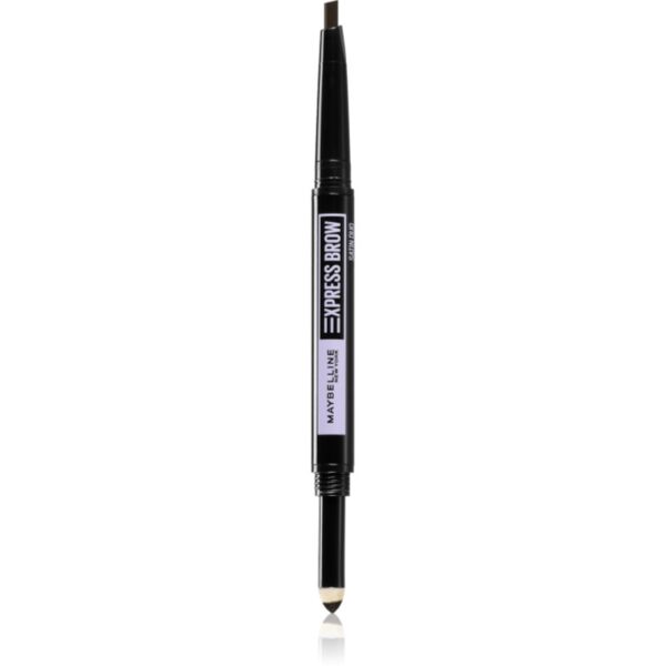 MAYBELLINE NEW YORK Express Brow Satin Duo creion pentru sprâncene pulbere duo culoare 04 - Dark Brown-ro