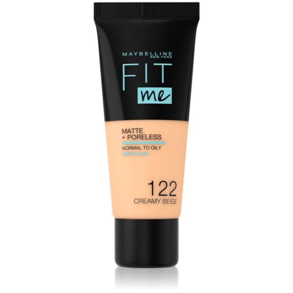 MAYBELLINE NEW YORK Fit Me! Matte+Poreless machiaj mat pentru piele normală și grasă culoare 122 Creamy Beige 30 ml-ro