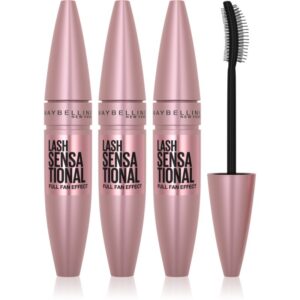 MAYBELLINE NEW YORK Lash Sensational mascara pentru gene lungi și dese culoare 01 - Very Black 3x9.5 ml-Țena
