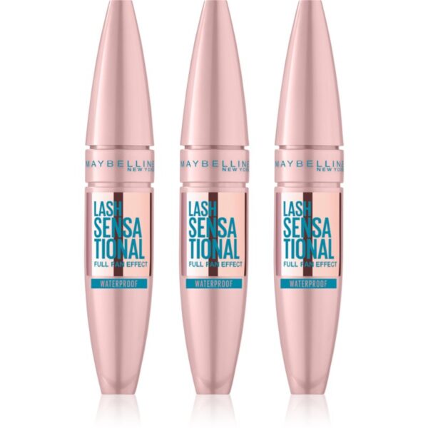 MAYBELLINE NEW YORK Lash Sensational mascara waterproof 3x9.4 ml-ro