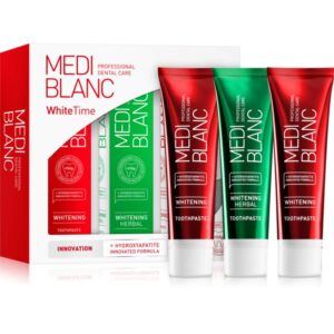 MEDIBLANC Dental Care White Time Set set pentru îngrijirea dentară pentru dinti albi si stralucitori 3x100 ml-ro