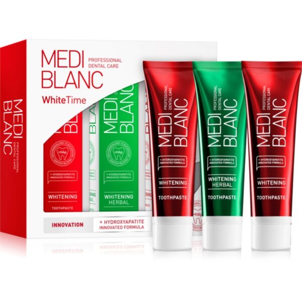 MEDIBLANC Dental Care White Time Set set pentru îngrijirea dentară pentru dinti albi si stralucitori 3x100 ml-ro