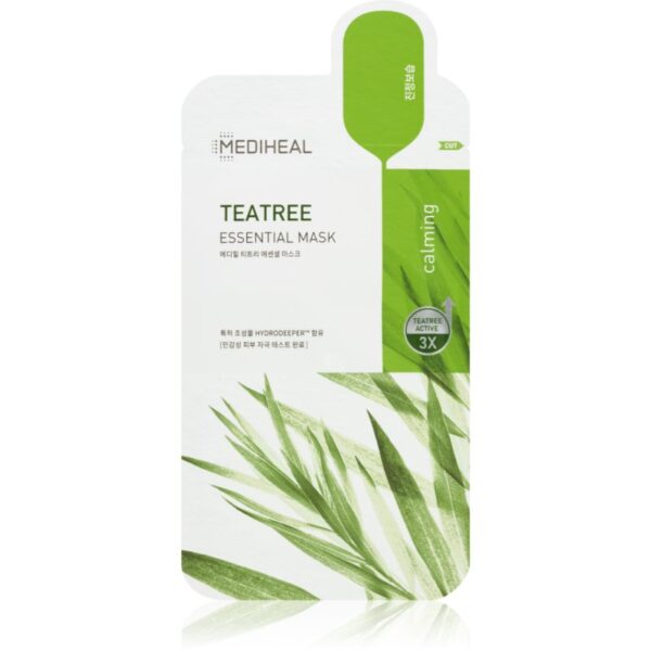 MEDIHEAL Essential Mask Teatree mască textilă calmantă impotriva acneei 27 ml-Țena
