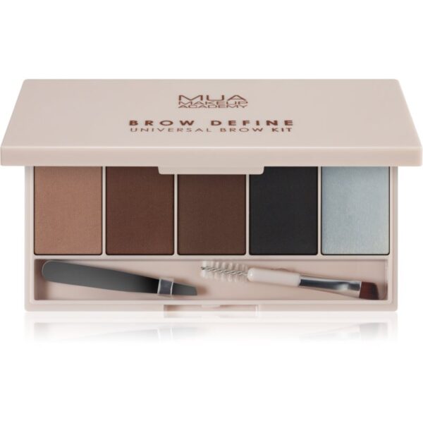 MUA Makeup Academy Brow Define paletă fard pentru sprâncene sub formă de pudră compactă cu aplicator 1 buc-Țena