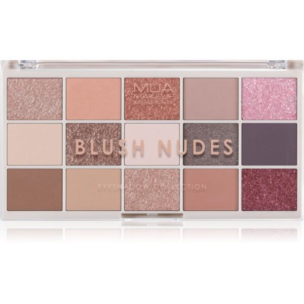MUA Makeup Academy Professional 15 Shade Palette paletă cu farduri de ochi culoare Blush Nudes 12 g-ro