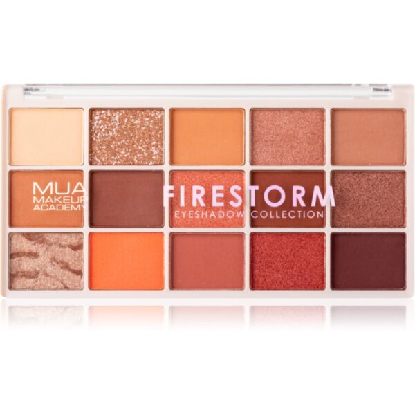 MUA Makeup Academy Professional 15 Shade Palette paletă cu farduri de ochi culoare Firestorm 12 g-ro